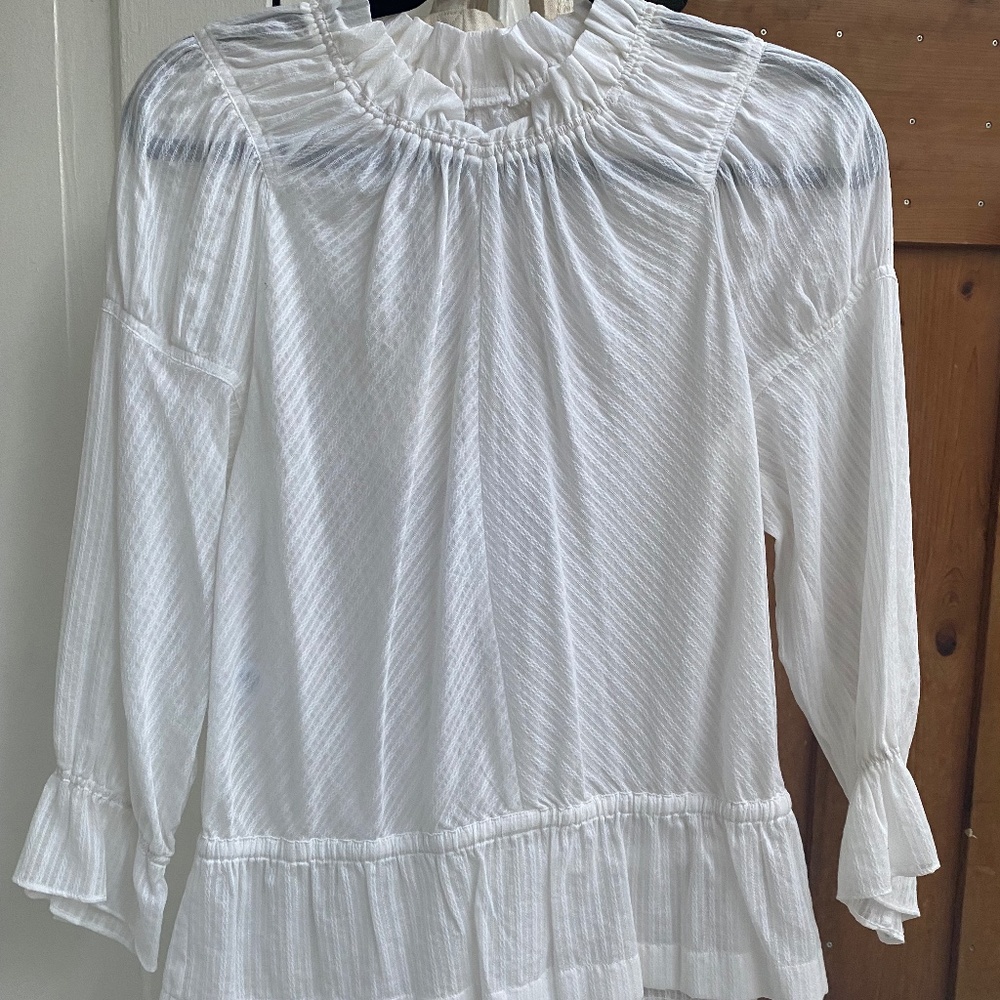 Derek Lam Long-sleeved Cotton White Blouse Top
